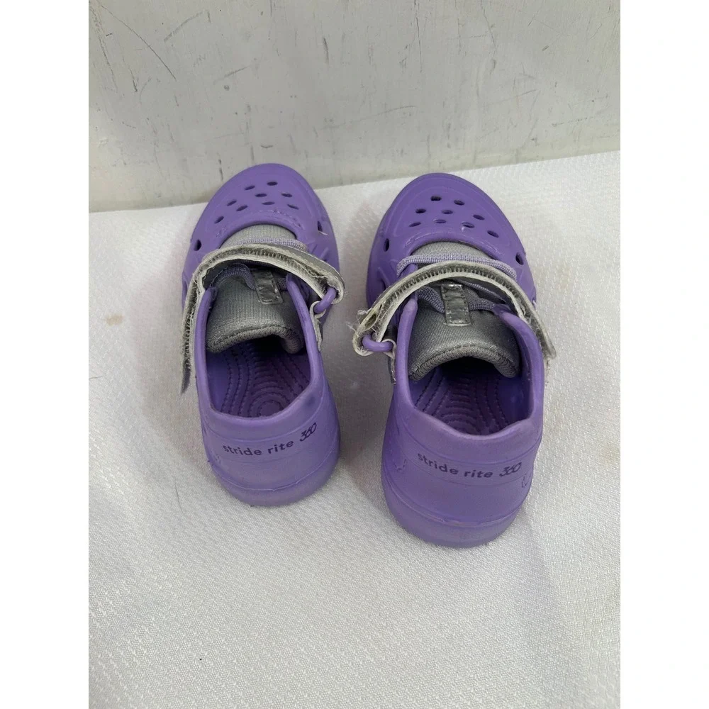 Stride Rite 360 Phibian Water Shoes Size 8 Purple Hook and Loop Kids Sneakers